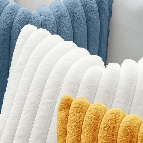 MIULEE Faux Fur Lumbar Christmas Decorative Throw Pillow Covers 12x20 Inch Set of 2, Modern Spring Home Decor Soft Plush Couch Pillows Cozy Fluffy Cushion Covers for Sofa Bed White thumbnail 5