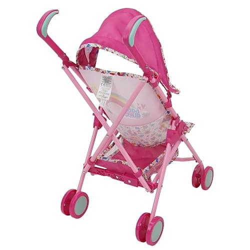 Baby Alive: Doll Stroller - Pink & Rainbow - Fits Dolls Up to 24", Retractable Canopy, Safety Harness for Baby Doll, Two-Toned Handle & Wheels, Storage Basket, for Kids Ages 3+ thumbnail 3