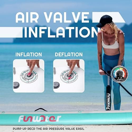 FunWater Inflatable Stand Up Paddle Board with Premium SUP Paddleboard Accessories, Anti-Slip EVA Deck, 11'6''/11'/10'8''/10'6'' Paddle Boards for Adults & Youth of All Skill Levels thumbnail 5