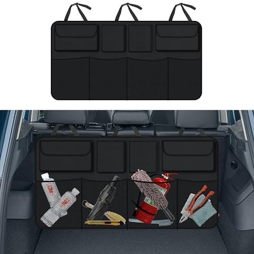 wuyaoyao Car Trunk Organizer, Large Capacity Hanging Trunk Storage Organizer with Pockets & Adjustable Straps, Oxford Fabric Vehicle Backseat Storage Bag, Universal Car Accessories (Mesh Pocket) - Image 1