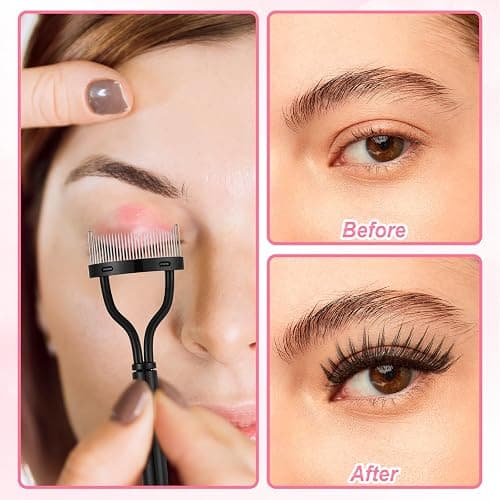 3 Pcs Eyelash Separator Tools, Washable Stainless Steel Eyelash Combs to Separate Lashes Practical Reusable Lash Comb Mascara Tool for Combing Separating Lashes thumbnail 4