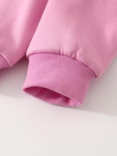 Fdqin Girls Graphic 4 Piece Outfits Heart Print Workout Hoodie and Sweatpants Fall Winter Clothing Set 4-12 Years thumbnail 4