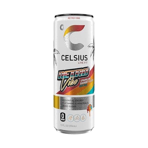 CELSIUS RETRO VIBE Sparkling Sherbet Slush, Sugar Free Energy Drink, 12 Fl Oz (Pack of 12) thumbnail 5