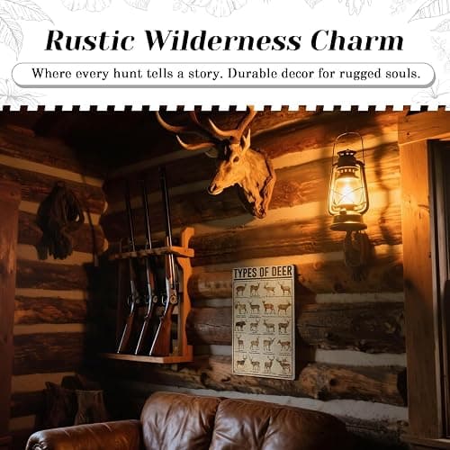 HYBLOM Hunting Decor Types Of Deer Poster, Vintage Metal Signs 8x12 Inches | Wildlife Wall Art for Cabin Man Cave Nursery Hunting Room, Deer Hunting Gifts for Hunters Men Boys, Waterproof Aluminum thumbnail 4