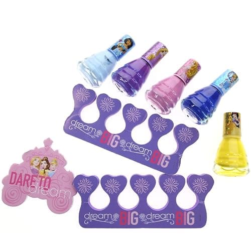 Disney Princess 15 Piece Water Based Nail Polish with 3 Toe Spacers| Quick Dry Peel Off Gift Kit Set for Kids Girls Ages 3+ By Townley Girl thumbnail 8