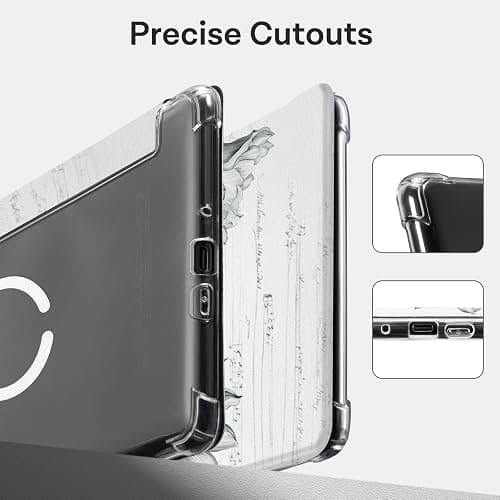 CoBak Magnetic Case for 7" Kindle Paperwhite 12th Gen 2024 and Kindle Colorsoft - Compatible with iPhone MagSafe, for Samsung/Belkin/Anker Wireless Charging Pads, Clear Back Cover, Auto Sleep Wake thumbnail 6