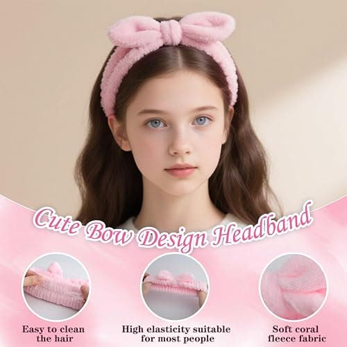 Gifts for Girls 7 8 9 10 11 12 13 14 15 Year Old, Birthday Gifts Presents for Teenage Girls Age 6-16, Insulated Tumbler with Lid and Straw, Makeup Brushes Cosmetic Bag Headband Keychain,Bow Coffee Cup thumbnail 5