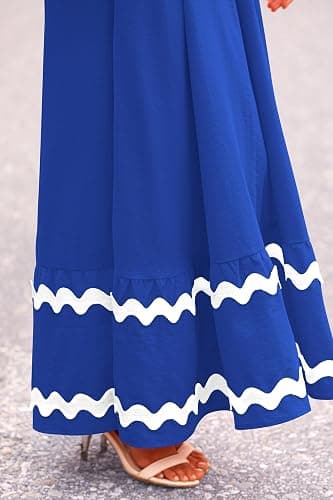 PRETTYGARDEN Women's 2025 Summer Flowy Maxi Dress Casual Sleeveless Spaghetti Strap Ruffle Beach Long Dresses thumbnail 8
