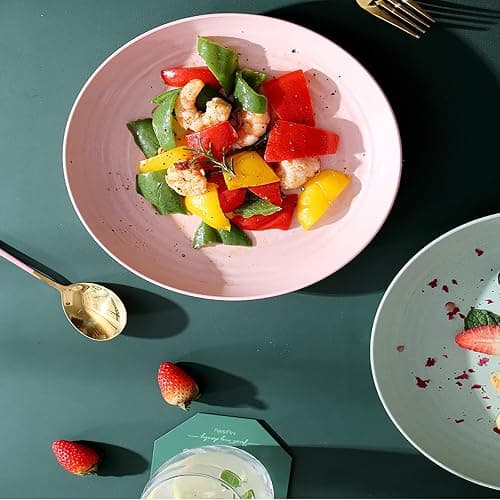 16 Pieces Bowl Set Tablewares, Wheat Straw Plates, Lightweight Degradable Dinner Plates Sets,Bowls, Cups, Tablewares Set, Dishwasher Safe Dinnerware Sets, Unbreakable Salad Plates thumbnail 4