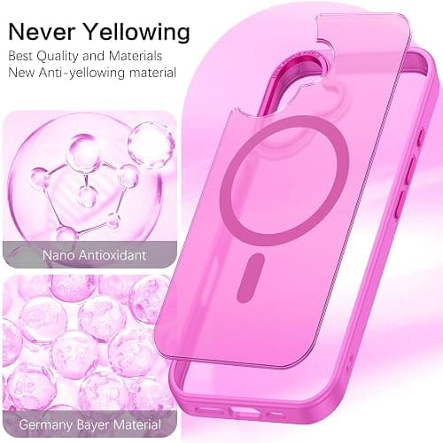 BENTOBEN Compatible with iPhone 16 Plus Case for Magnetic iPhone 16 Plus Phone Case [Compatible with Magsafe] Slim Translucent Matte Shockproof Bumper Drop Protection Girl Women Boy Cover, New Pink thumbnail 9