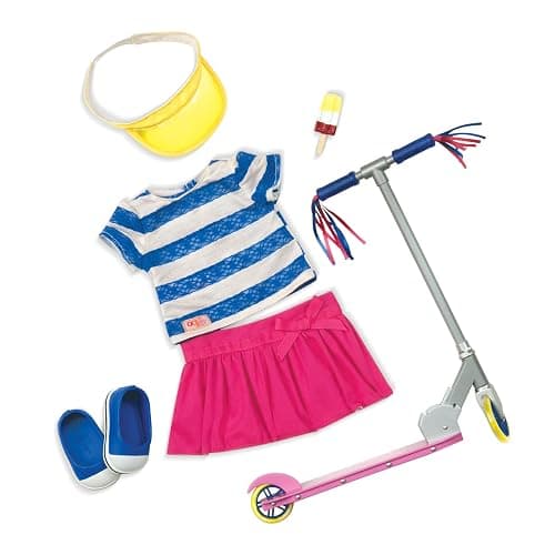 Our Generation – 18-Inch Doll Clothes – Cute to Scoot Doll Deluxe Scooter Outfit - Fashion Clothes & Accessories, Includes Scooter,Pretend Play, for 3+ Years - Image 1