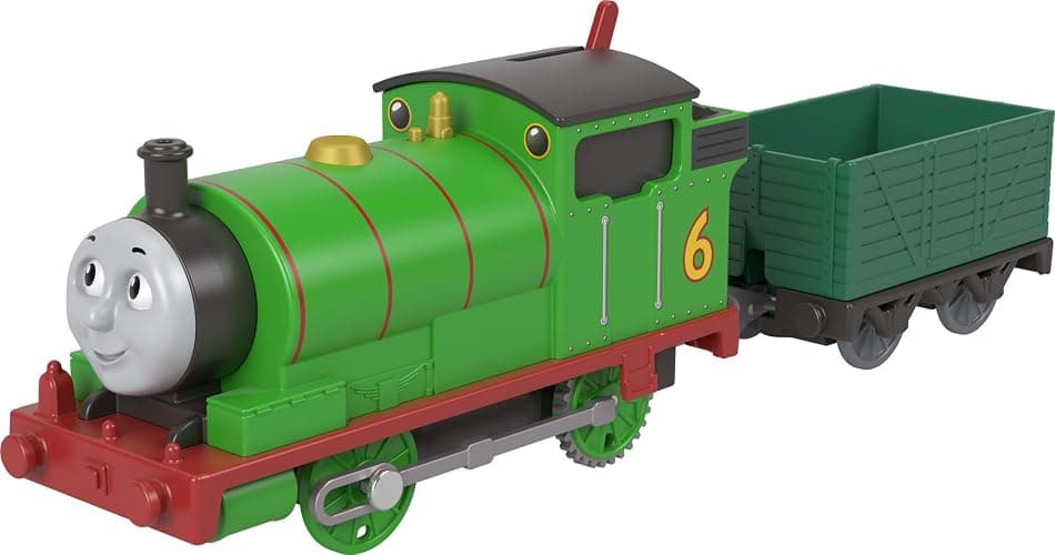 Thomas & Friends Motorized Toy Train, Classic Percy Battery-Powered Engine & Cargo Car, Storytelling Play for Preschoolers, JGF94 - Image 1