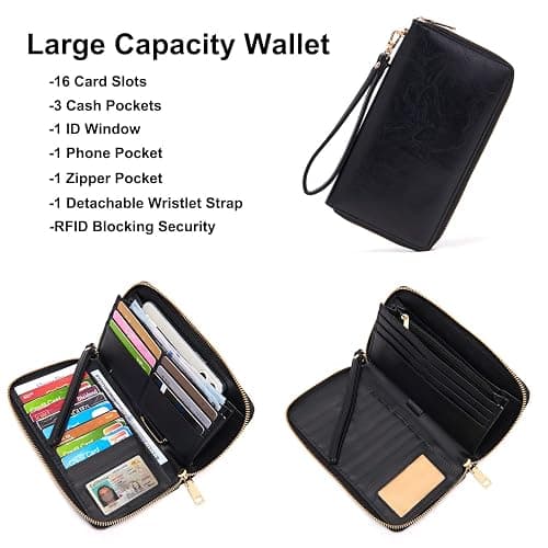Soperwillton Women Fashion Backpack Purse Anti-Theft Leather Shoulder Bag Travel Multi Pockets Handbag Wallet Set 3pcs thumbnail 5