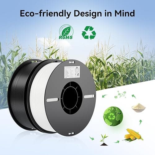 Creality Ender PLA 3D Printer Filament 1.75mm, 2KG Spool (4.4lbs), Dimensional Accuracy +/-0.03mm, No Clogging & Bubbles, Fits for Most FDM 3D Printers (1KG Black+1KG White) thumbnail 7