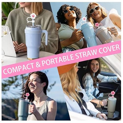 Straw Cover Cap for Stanley Cup,Silicone Straw Topper 10 mm 0.4 in Reusable Straw Tips Lids,Straw Tip Covers for Stanley Cups Accessories thumbnail 6