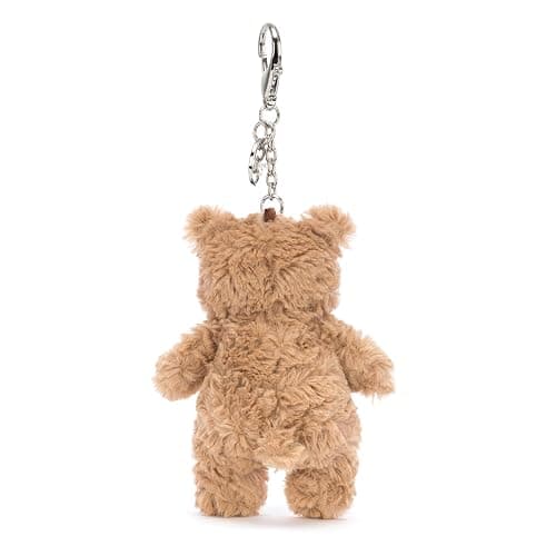 Jellycat Bartholomew Bear Bag Charm, 4.5 inches - Teddy Bear Plush Keychain - Great Gift Idea thumbnail 3