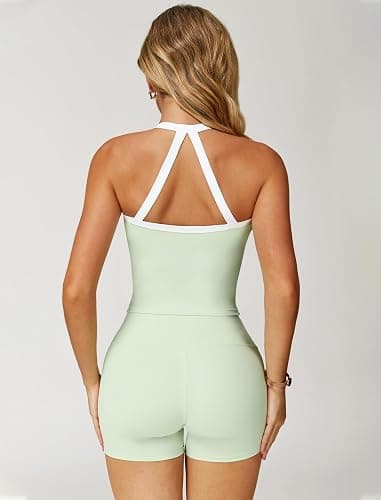 QBGJTD Two Piece Workout Sets For Women Tank Top Matching High Waist Booty Lifting Shorts Gym Yoga Active Wear Outfits thumbnail 3