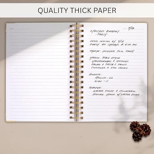 Aesthetic Thick Spiral Notebook Journal For Women in B5 Format - Modern Linen Hardcover College Ruled Note Book With 300 Lined Pages - Perfect For Writing And Staying Organized at Work or School thumbnail 7