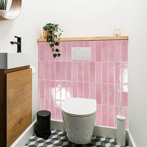 Art3d 11.4 x 9 Inch Heavy-Duty Peel and Stick PVC Backsplash for Home Décor, 10-Pack PVC Wall Tiles for Kitchen Countertop, Pink Marble thumbnail 4
