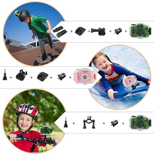 DEKER Waterproof Camera for Kids, Christmas Birthday Gifts for Boys Girls 3-12 Year Old, Mini HD Toddler Digital Video Children Travel Camcorder, 2 Inch IPS Screen with 32GB Card (Green) thumbnail 5