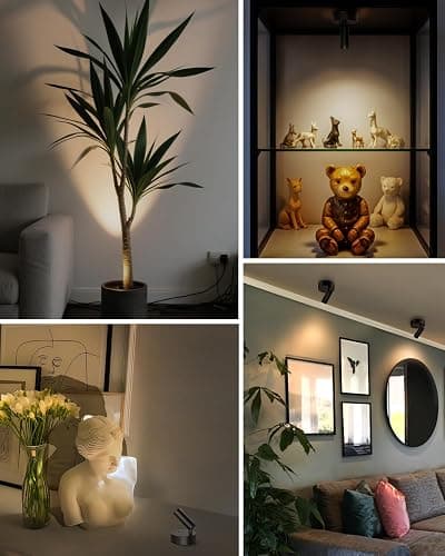 GOODEA Spotlights Indoor with Remote, 3000mAh Rechargeable Battery Plant Mini Spotlight Indoor, Wireless Uplighting with 3 Colors & Dimmable, LED Picture Light for Painting, Accent Lighting(4 Pack) thumbnail 7