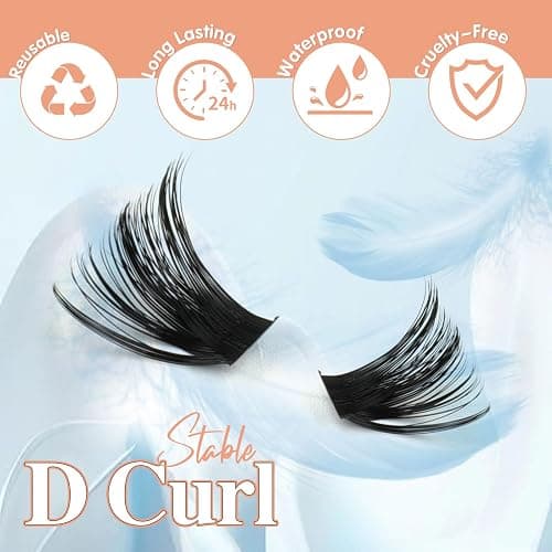 Sixstarhair Cluster Lashes Kit 580Pcs Individual Eyelashes Book Natural Eye Lashes Book with Glue and Remover 10-16mm Eyelash Clusters D Curl Volume DIY Eye Lashes Extension kit (60+80+100D) thumbnail 7