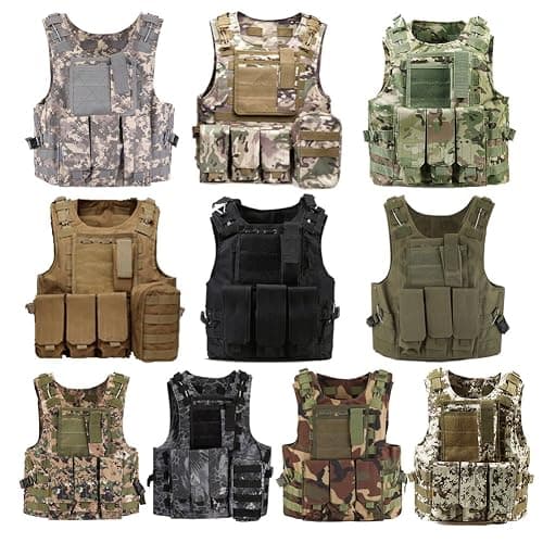 QMFIVE MOLLE RRV Assault Combat Vest with pouch/Traning Protective Security Vest for Tactical Hunting Airsoft Outdoor - BK thumbnail 7
