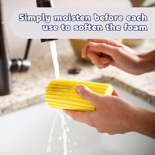 Scrub Daddy Damp Duster, Multipurpose Dusters for Cleaning - Wooden & Venetian Blind Cleaner Tool, Ridged Wet Dust Sponge for Skirting Board, Radiator, Blinds & Mirrors, Home Cleaning Products, Pink thumbnail 6