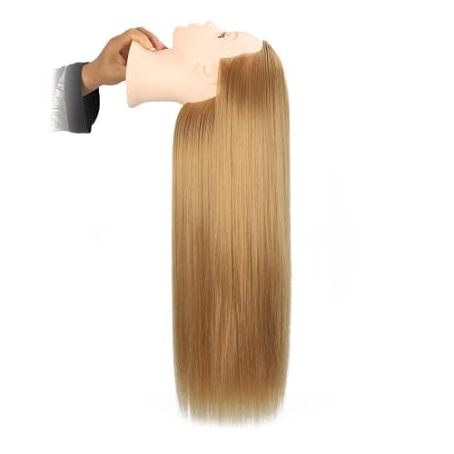 Headdoll 26"-28" Mannequin Head Styling Mannequin Head for Hair Styling and Free Table Stand Training Head Manikin Cosmetology Doll Head with Long Fiber Hair Hairdresser Practice Head for Stylist thumbnail 5