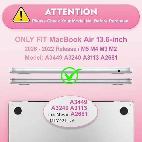May Chen Case for M5/M4/M3/M2 MacBook Air 13 inch Case 2026-2022 - P1019 | Pink Stripes - Laptop Hard Shell Compatible MacBook Air 13.6 inch Models: A3449 A3240 A3113 A2681 thumbnail 2