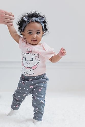 Disney Pixar Toy Story Lion King Minnie Mouse Baby Girls Bodysuit Pants and Headband 3 Piece Outfit Set Newborn to Infant thumbnail 2