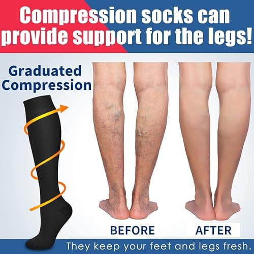Laite Hebe 4 Pairs-Compression Socks for Women&Men Circulation-Best Support for Nurses,Running,Athletic thumbnail 2