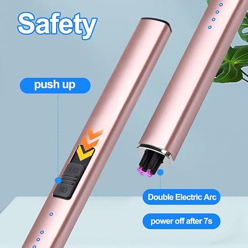 Electric Candle Lighter Christmas Stocking Stuffers Gifts for Women | Rechargeable USB,Birthday Gifts for Mom Her,Windproof Flameless Dual Arc,Camping BBQ Kitchen Lighters for Candle,Safety Lock thumbnail 9