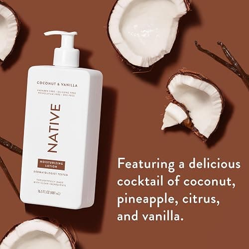 Native Body Lotion Contains Naturally Derived Plant-Based Moisturizers for Women and Men | Restores Dry Skin, Coconut & Vanilla, 16.5 fl oz thumbnail 4