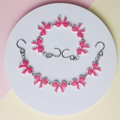 Yookuli 2Pcs Sunflower PVC Shoe Chains for Women, Shoe Charms for Clog Sandals, DIY Rubber Shoe Decoration Charms for Girls, Party Favor - Bow Pink thumbnail 3