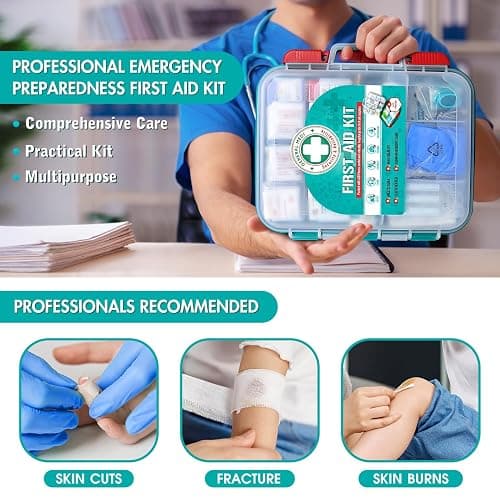General Medi 420 Pieces Professional First Aid Kit - HardCase First Aid Box - Contains Premium Medical Supplies for Travel, Home, Office, Vehicle, Camping, Workplace & Outdoor thumbnail 5