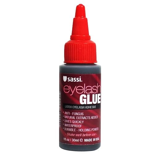 Sassi Eyelash Glue Dark 1oz | Quick-Drying, Natural Extract Formula, Waterproof, Durable Hold, Long-Lasting, Lash Adhesive | Made in USA - Image 1