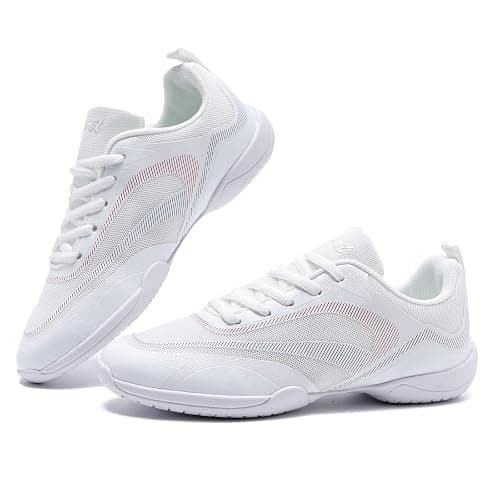 YHYLRON White Cheer Shoes for Womens Cheerleading Shoes Girls Youth Cheerleading Shoe Tennis Training Athletic Flats Breathable Cheer Sneaker Size thumbnail 5