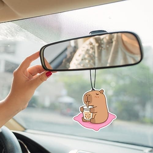2 Stück Capybara Duftbaum Auto Lustige Car Air Freshener, Duftbaum Personalisiert, Duftspender Lufterfrischer für Autos, Capybara Geschenke, Duftspender für Autos, Schränke, Wohnzimmer, Schlafzimmer thumbnail 5