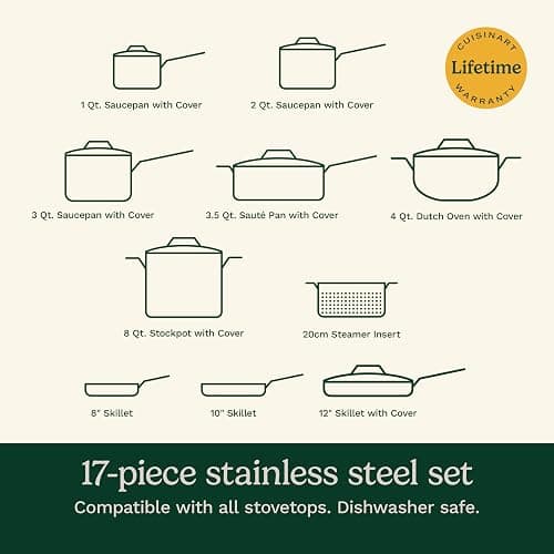 Cuisinart 17-Piece Cookware Set, Chef's Classic Steel Collection 77-17N thumbnail 7