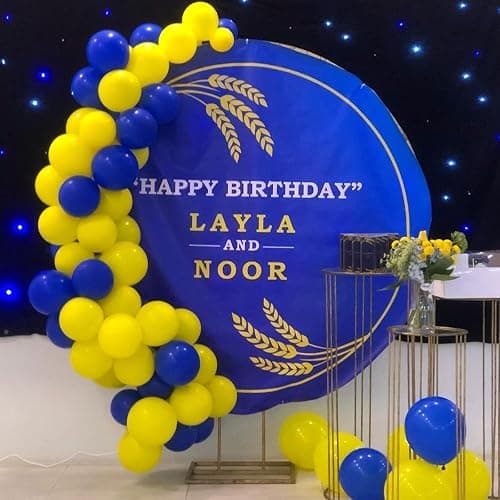 Yellow Blue Balloons 12 Inches with Confetti Balloon | Dark Blue Yellow White Latex Balloon Helium for Kids Birthday Graduation Baby Shower Party Decoration thumbnail 6