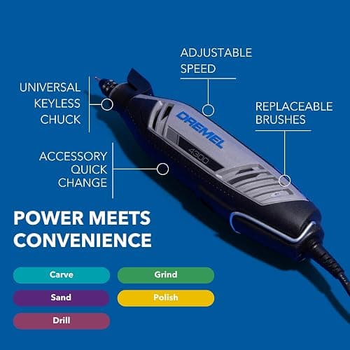 Dremel 4300-5/40 High Performance Rotary Tool Kit with LED Light- 5 Attachments & 40 Accessories - Ideal for Grinding, Cutting, Wood Carving, Sanding, and Engraving thumbnail 3