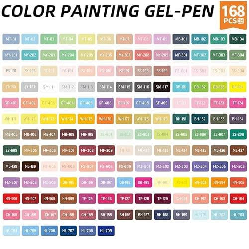 Joyask Gel Pens For Coloring, 168 Pack Colored Pens for Black Paper & White Paper, 0.6MM Fine Point Pens for Coloring, Writing, Drawing, Journaling, Note Taking, Office, Home thumbnail 6