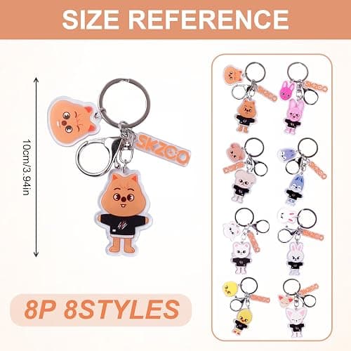 8Pcs SK-Z Acrylic Keychain Cute Cartoon Pendant Key Chain Backpack Accessories for Stray Fans thumbnail 2