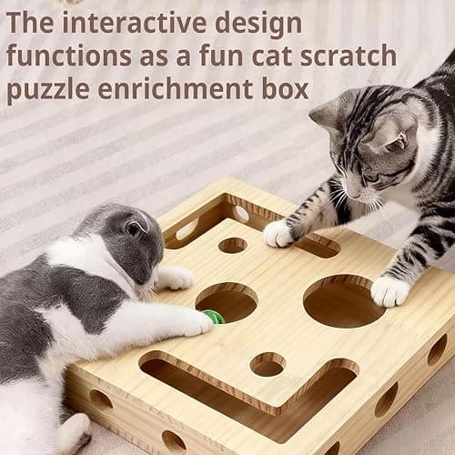Cat Nail File Enrichment Box, Cat Scratch Puzzle Enrichment Box, Nail File Stress Free Alternative to Clippers and Grinders, Sandpaper Inside for Indoor Cats Scratching (Sandpaper Version) thumbnail 4