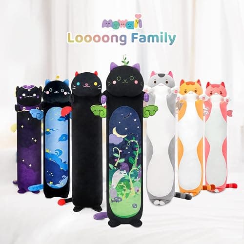 Mewaii Long Cat Plush 5 Sizes, 120% Extra Filling Giant Plushness Kids Body Pillow, Kawaii Cute Grey Cat Stuffed Animals Plushies, Big Long Body Pillow Cat Plush Gift for Girls 20” - Grey Cat 2025 - 19.6in/50cm thumbnail 7