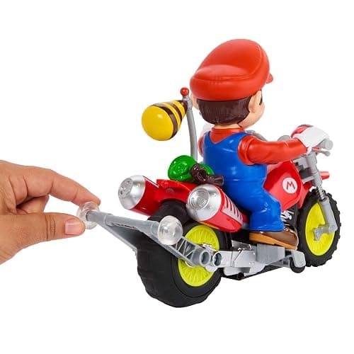 Hot Wheels Mario Wheelie Motocross RC, Remote-Control Motorcycle | Battery-Powered Moto with Figure that Moves & Tilts with Turns, Inspired by The Super Mario Bros. Movie, JML15 thumbnail 4