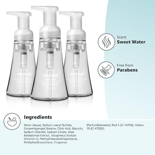 Method Foaming Hand Soap, Sweet Water, Paraben and Phthalate Free, 10 fl oz (Pack of 3) thumbnail 6