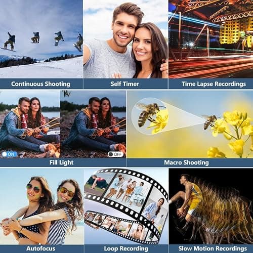 Digital Camera for Photography, 4K Vlogging Camera for YouTube 3" 180° Flip Screen 18X Digital Zoom Compact Retro Cameras with 32GB TF Card & 2 Batteries, Black thumbnail 5