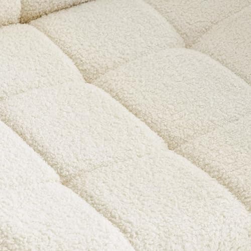 Furnimart Swivel Criss Cross Legged Chair with Wheels for Home Office, Wide Armless Desk Chair Height Adjustable Comfy Seat for Desk,Vanity, Bedroom, Faux Fur White thumbnail 6